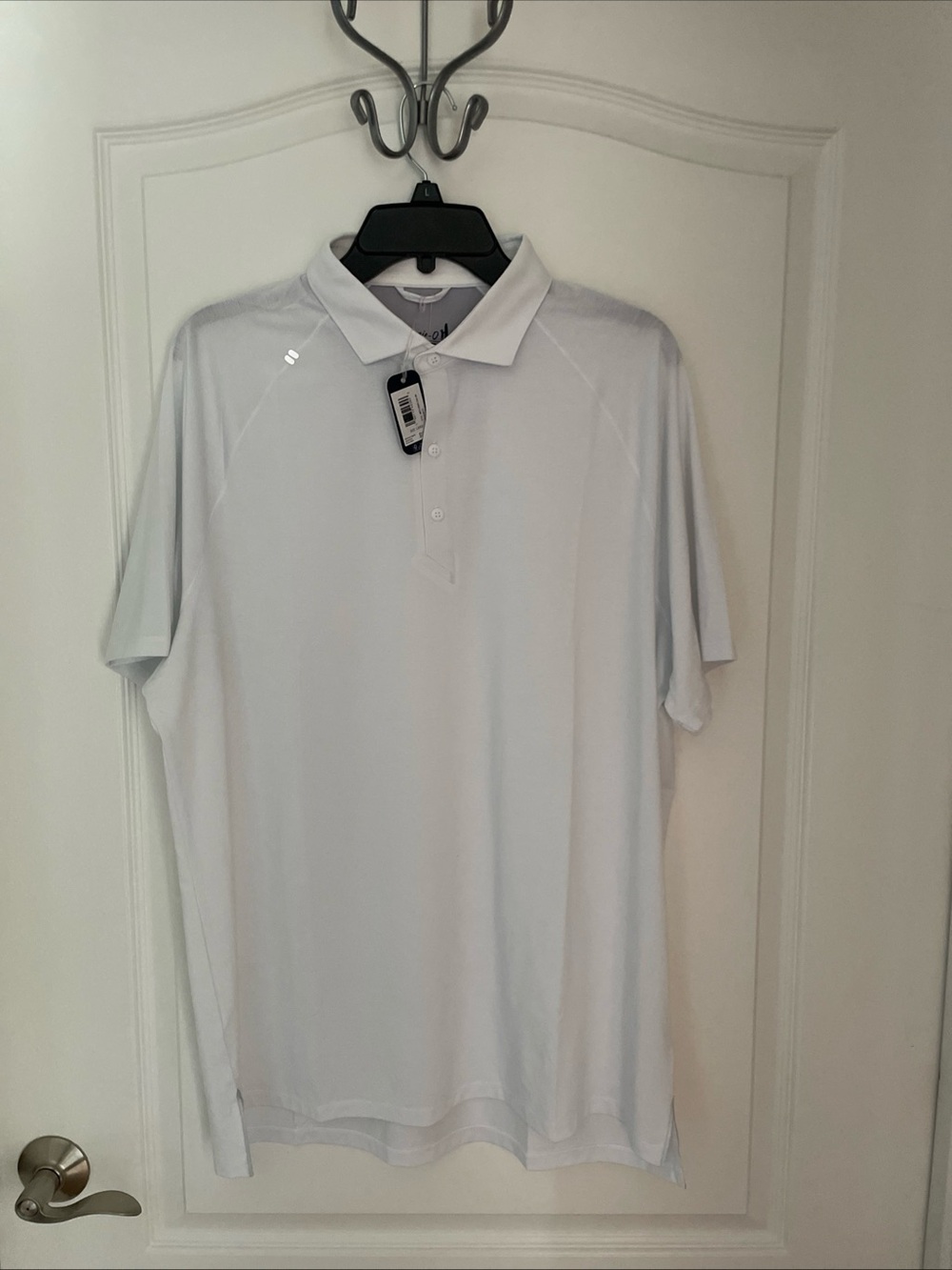 NWT johnnies-O Performance Polo - Callan Mens White Shirt Top Large